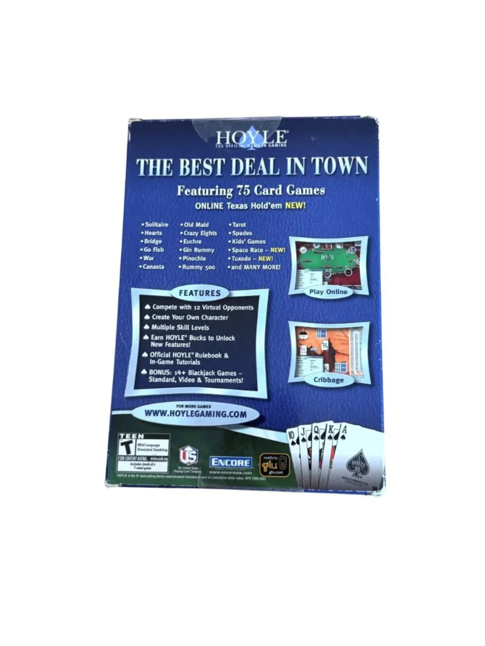 Hoyle Card Games 2007 PC 2 Disc Set 75+ Classics Poker Hearts Spades Blackjack